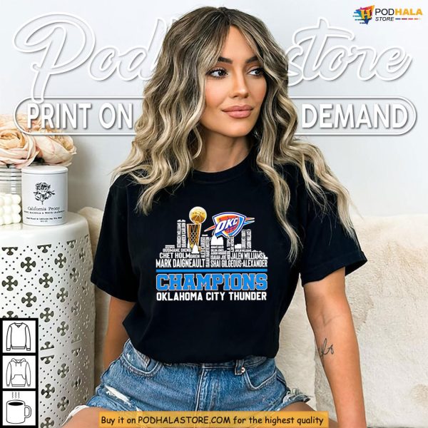 Oklahoma City Thunder Champions Shirt Celebrates 2025 NBA Glory Skyline