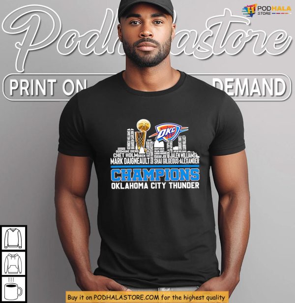 Oklahoma City Thunder Champions Shirt Celebrates 2025 NBA Glory Skyline