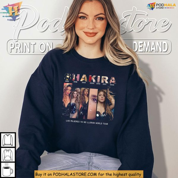 Shakira Shirt, Las Mujeres Ya No Lloran Tour 2025, Celebrate Evolution 1995-2024