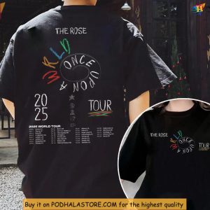 The Rose Shirt Once Upon A WRLD Tour 2025, Color Spiral Band Merch