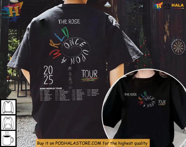 The Rose Shirt Once Upon A WRLD Tour 2025, Color Spiral Band Merch