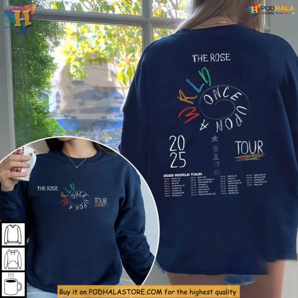 The Rose Shirt Once Upon A WRLD Tour 2025, Color Spiral Band Merch