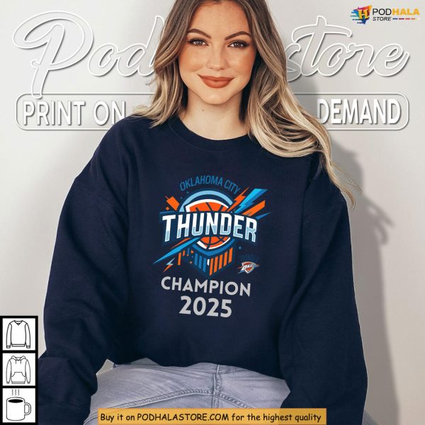 Thunder 2025 Champions Shirt With Bold OKC Graphic For Loyal Fans