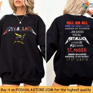 Wear The Legacy With This Metallica Band T Shirt Front And Back Design