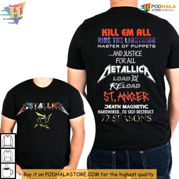 Wear The Legacy With This Metallica Band T Shirt Front And Back Design