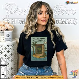 Alligator Alcatraz Shirt Dark Humor Graphic Depicts Florida Gator In Prison 3