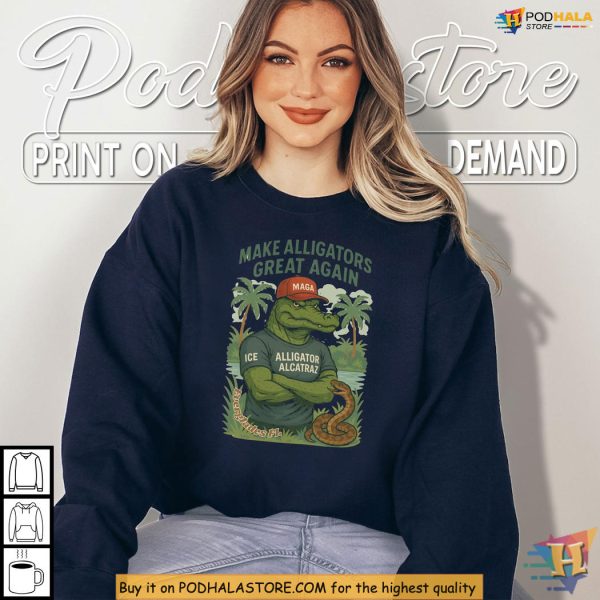 Alligator Alcatraz Shirt, MAGA Gator ICE Florida Political Humor Apparel