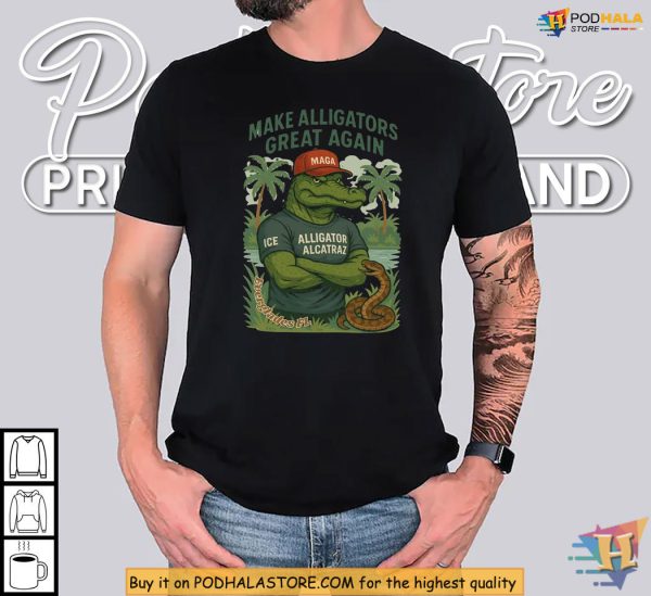 Alligator Alcatraz Shirt, MAGA Gator ICE Florida Political Humor Apparel