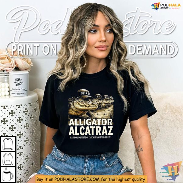 Alligator Alcatraz Shirt Swamp Patrol N I C E Crocodile Meme Apparel
