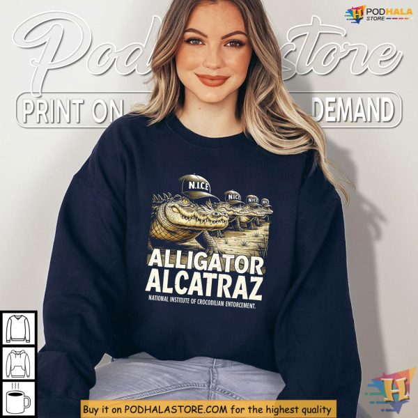 Alligator Alcatraz Shirt Swamp Patrol N I C E Crocodile Meme Apparel