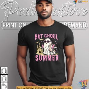 Hot Ghoul Summer Shirt With Ghost Castle Creates Spooky Beach Magic