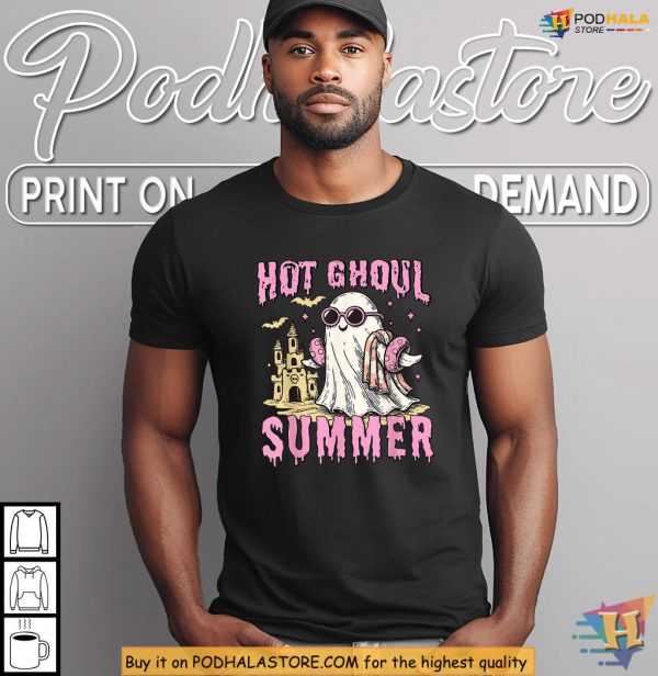 Hot Ghoul Summer Shirt With Ghost Castle Creates Spooky Beach Magic