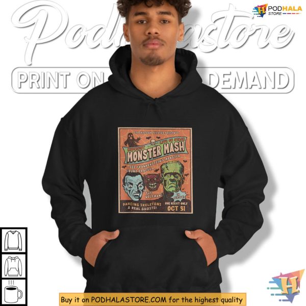 Monster Mash Shirt, Funny Dracula Wolfman Dance Retro Horror Vibe Quote