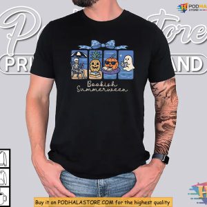 Skeleton Party Bookish Shirt With Pumpkin Beach Halloween Vibe 2