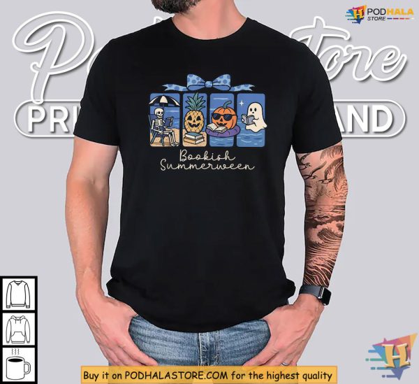 Skeleton Party Bookish Shirt With Pumpkin Beach Halloween Vibe