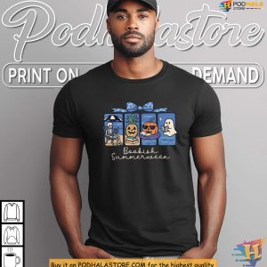 Skeleton Party Bookish Shirt With Pumpkin Beach Halloween Vibe 3