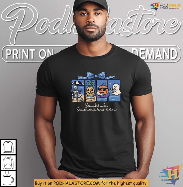 Skeleton Party Bookish Shirt With Pumpkin Beach Halloween Vibe
