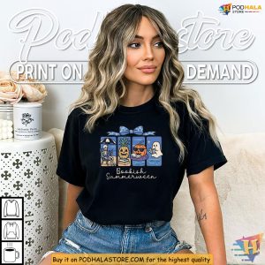 Skeleton Party Bookish Shirt With Pumpkin Beach Halloween Vibe 4