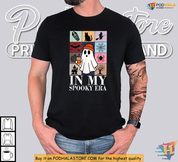 Spooky Era Halloween Ghost Shirt, Funny Bat Witch Haunted House Mood