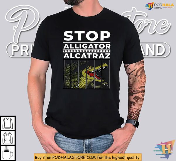 Stop Meme With Alligator Alcatraz Shirt, Florida Swamp Protest Style
