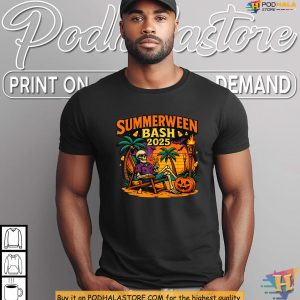 SummerWeen Shirt Spooky Beach Bash Skeleton With Tropical Halloween Vibes