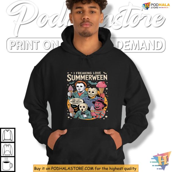 Summerween Shirt For Ice Cream Lovers With Freddy Michael Jason Laughs