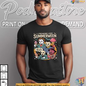 Summerween Shirt For Ice Cream Lovers With Freddy Michael Jason Laughs 4