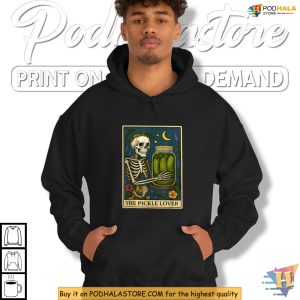 The Pickle Lover Skeleton Tarot Shirt Brings Quirky Gothic Halloween Joy 2