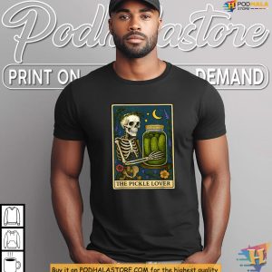 The Pickle Lover Skeleton Tarot Shirt Brings Quirky Gothic Halloween Joy 3