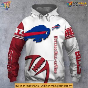 3D Graphic Balls Pullover Design Buffalo Bills Full Zip Hoodie Sport Apparel