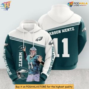 Carson Wentz Signature Fan Edition Philadelphia Eagles 3D Hoodie NFL Football