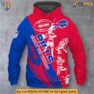 Cartoon Player Graphic Zip Style Youth Buffalo Bills Hoodie Cute 3D Hoodie