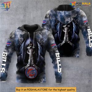 Death Smoke Graphic Edition Buffalo Bills Full Print Hoodie Custom NFL Gear 1