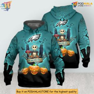 Halloween Celebration Custom Philadelphia Eagles 3D Hoodie NFL Football Theme