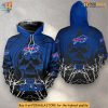 Halloween Pumpkin Skull Edition Buffalo Bills Youth Hoodie Zip Up 3D Design