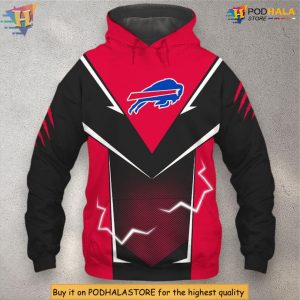 Lightning Graphic Print Buffalo Bills Vintage Hoodie Custom Fan Hoodie