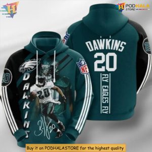 NFL 20 Dawkins Signature Fly Eagles Fly Philadelphia Eagles Hoodie 3D Gift For Fans