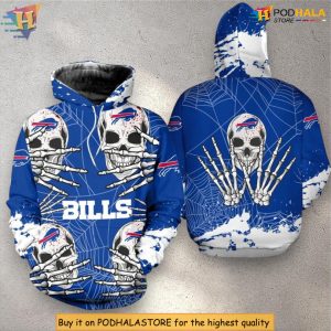 Skull Artwork Edition Buffalo Bills Pullover Hoodie for Halloween Season
