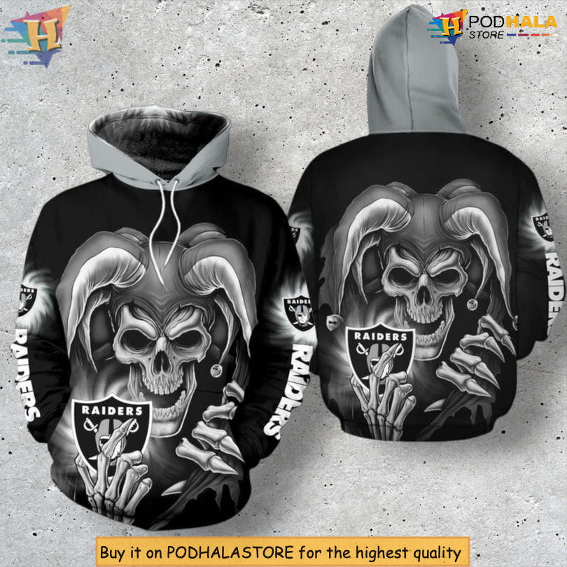 Black Skull Demon Artwork Las Vegas Raiders Mens Hoodie 3D All Over Print