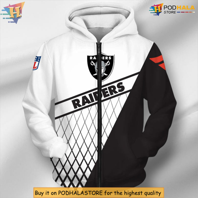 Casual Zip Up Style Las Vegas Raiders Mens Hoodie Perfect Gift