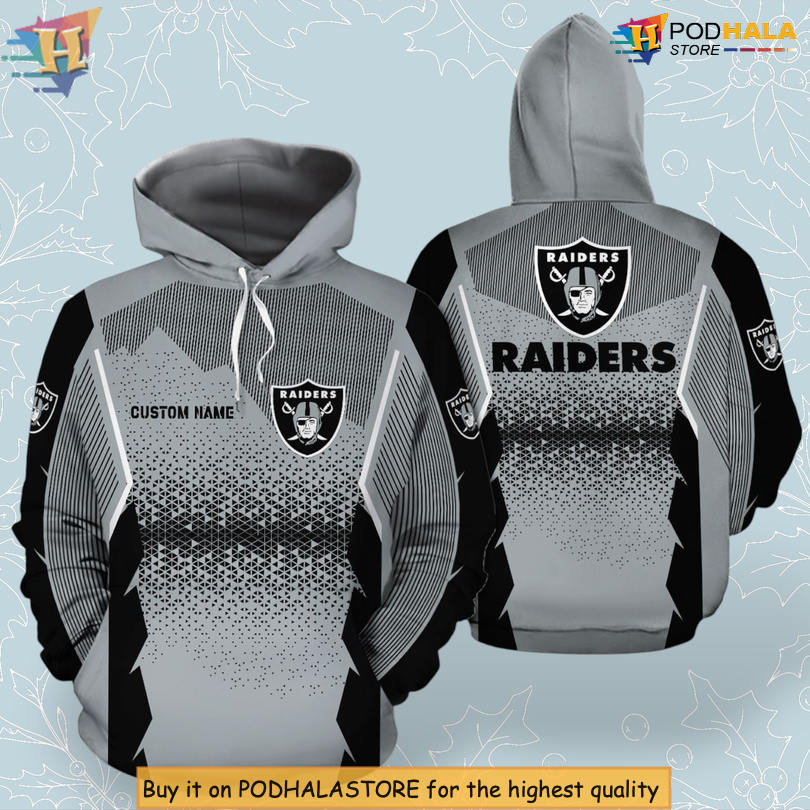 Custom Unisex Zip Up Las Vegas Raiders 3D Hoodie with Personalized Name