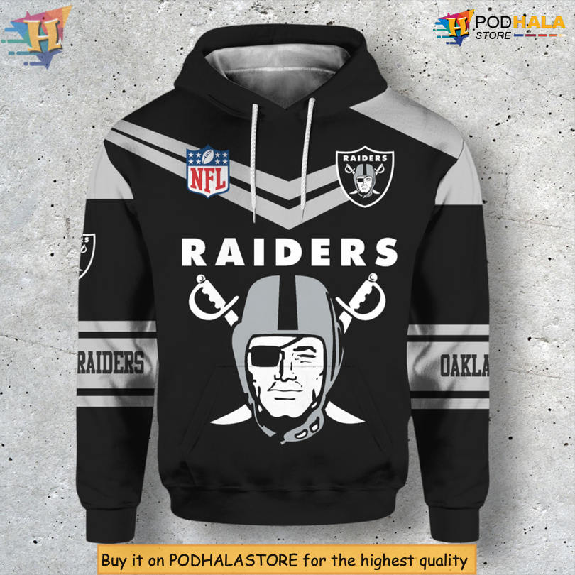 Cute Long Sleeve Zip Up Las Vegas Raiders Hoodie for Loyal NFL Fans