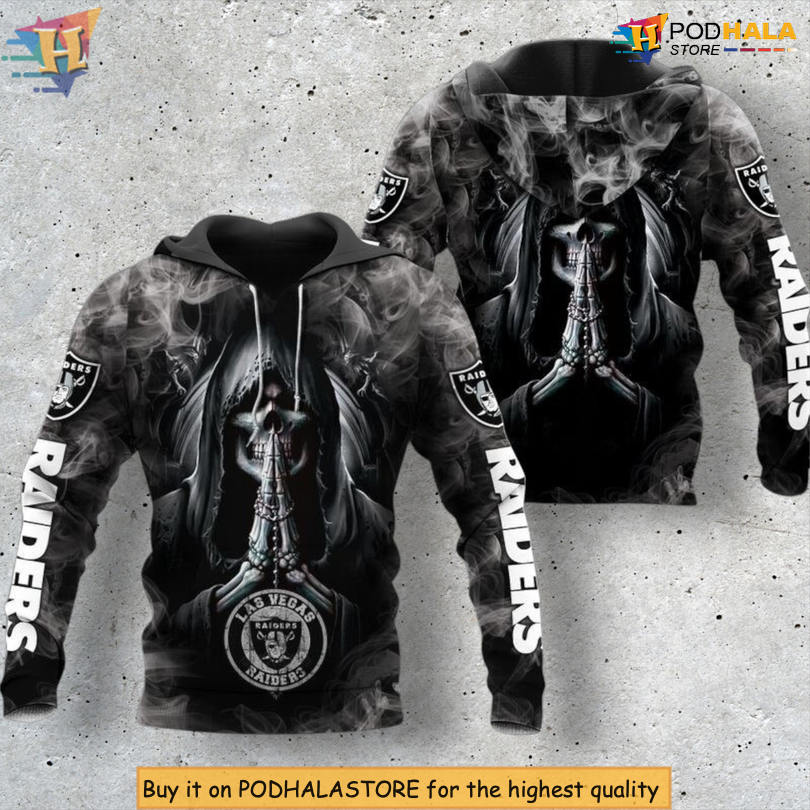 Death Smoke Design Las Vegas Raiders Pullover Hoodie 3D Gift
