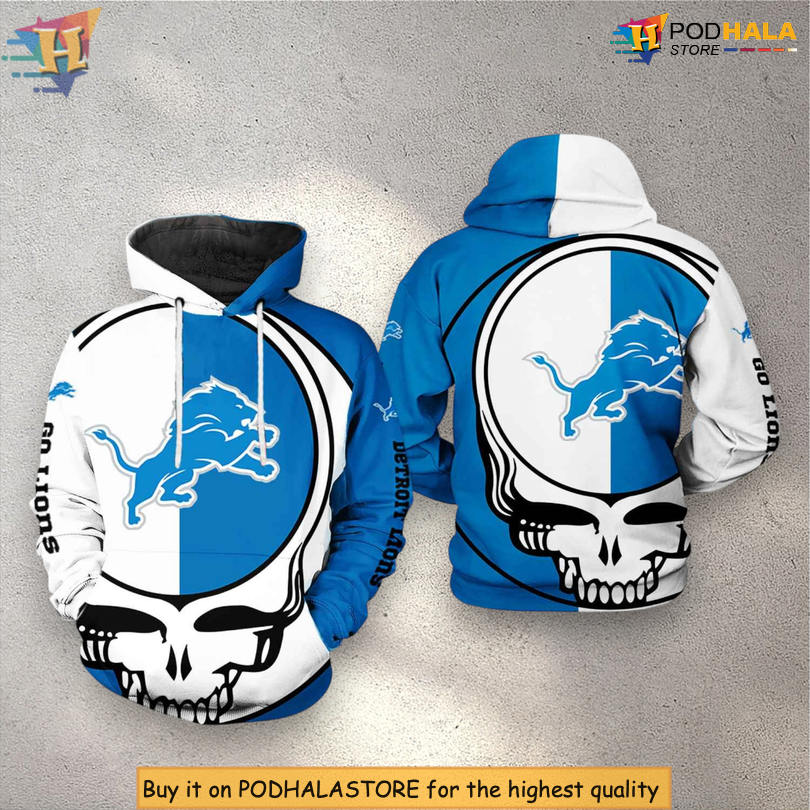 Detroit Lions Youth Hoodie 3D Grateful Dead Inspired All Over Print Zip Up Detroit Lions Youth Hoodie 3D Grateful Dead Inspired All Over Print Zip Up
