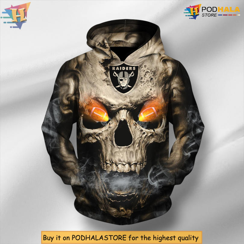 Eye Rugby Ball Skull Print Las Vegas Raiders Unisex Hoodie Unique Design