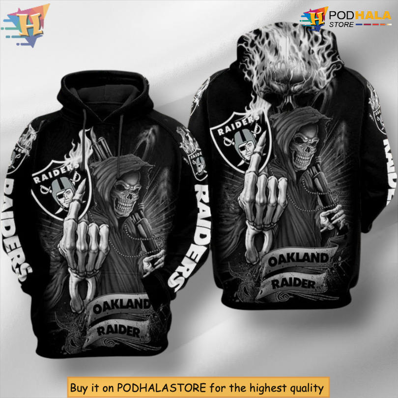 Football Skull Smoke Design Las Vegas Raiders Graphic Hoodie 3D All Over Print
