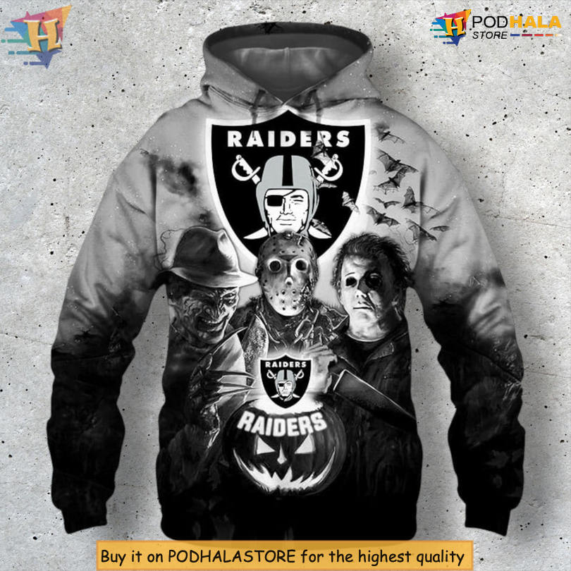 Halloween Night Horror Theme Las Vegas Raiders Kids Hoodie All Over Print