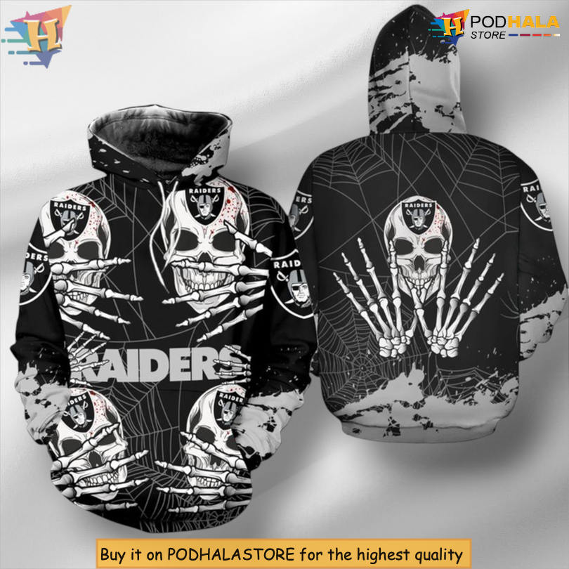 Halloween Skull Graphic Las Vegas Raiders Christmas Hoodie Gift Edition