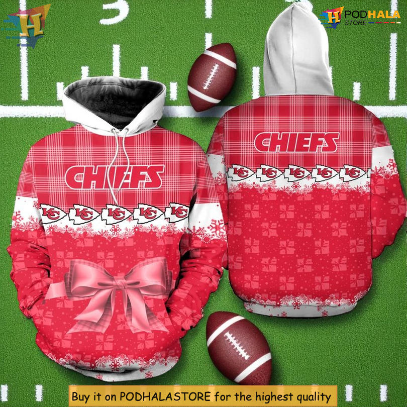 Holiday Snowman Graphic Kansas City Chief Hoodie, Christmas Zip Up Apparel