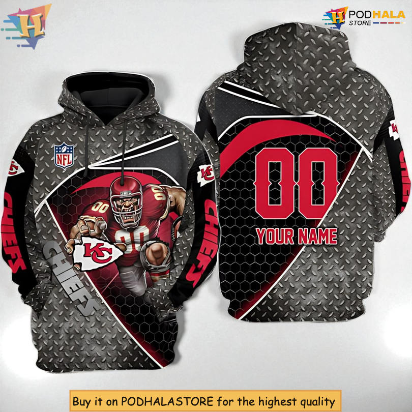Iron Warrior Personalized Kc Chiefs Hoodie, Custom 3D Fan Limited Edition